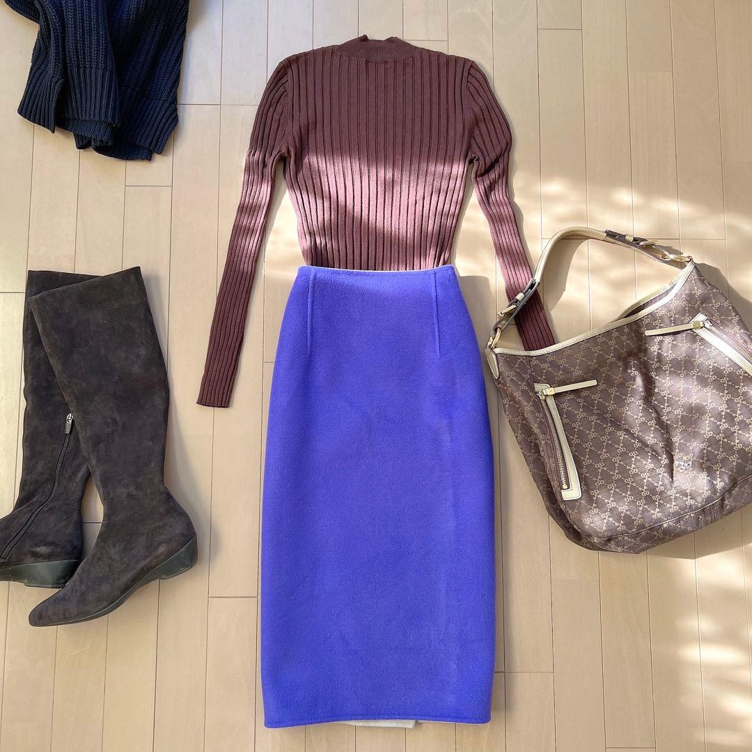 UNITED ARROWS リバーバイカラーラップスカート❤︎リバーシブル