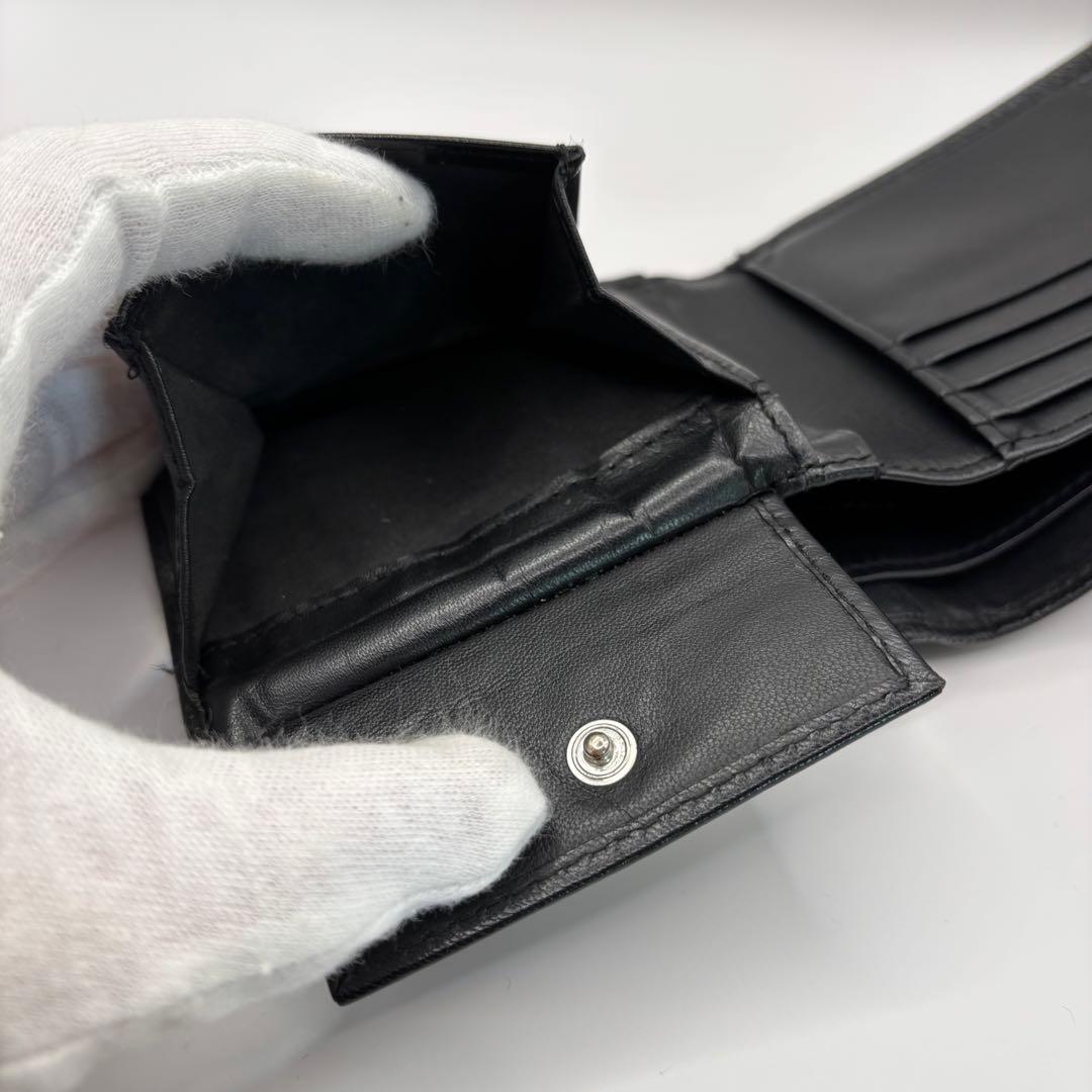 DIESEL 二つ折り財布　レザー　ブラック　X08844 Dロゴ　財布　革　黒