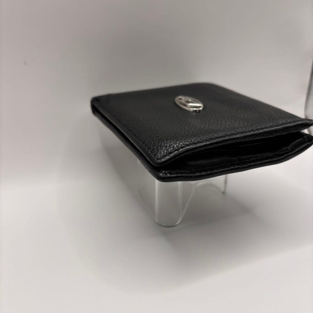 DIESEL 二つ折り財布　レザー　ブラック　X08844 Dロゴ　財布　革　黒