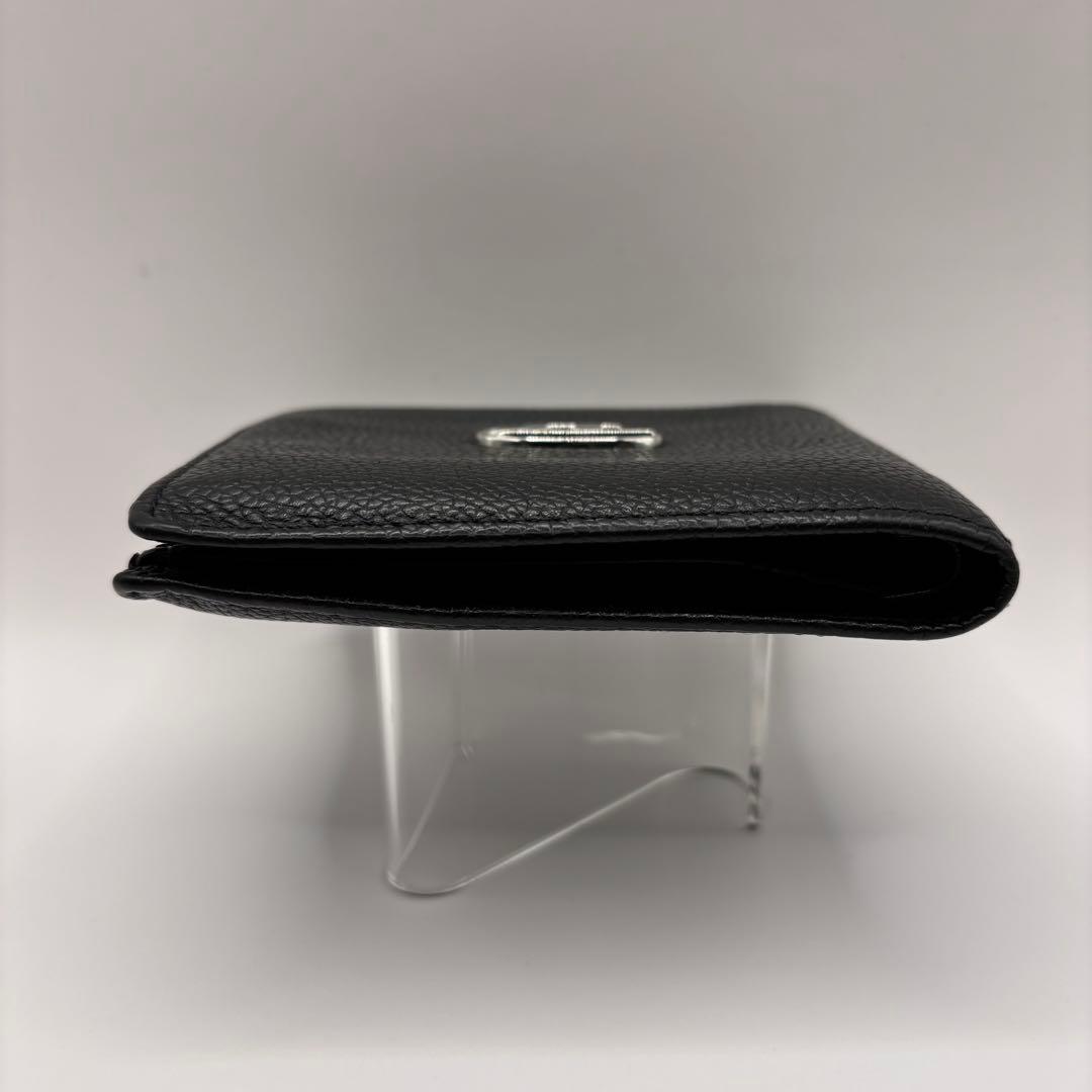 DIESEL 二つ折り財布　レザー　ブラック　X08844 Dロゴ　財布　革　黒