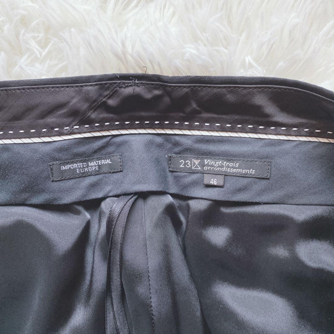 【44/46】23区（ニジュウサンク）パンツスーツ　大きいサイズ　ストライプ