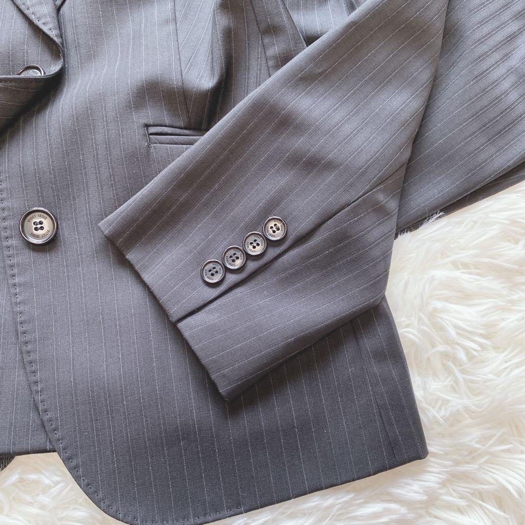 【44/46】23区（ニジュウサンク）パンツスーツ　大きいサイズ　ストライプ