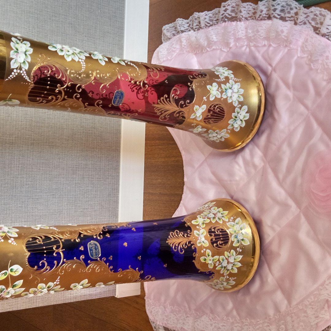 ボヘミアBOHEMIA　CZECHガラス飾りレッド