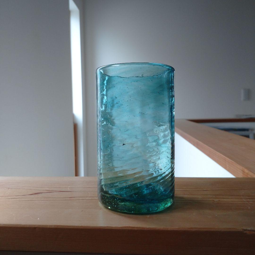 小谷真眞倉敷ガラス吹きガラスハンドメイドガラス花瓶コップ