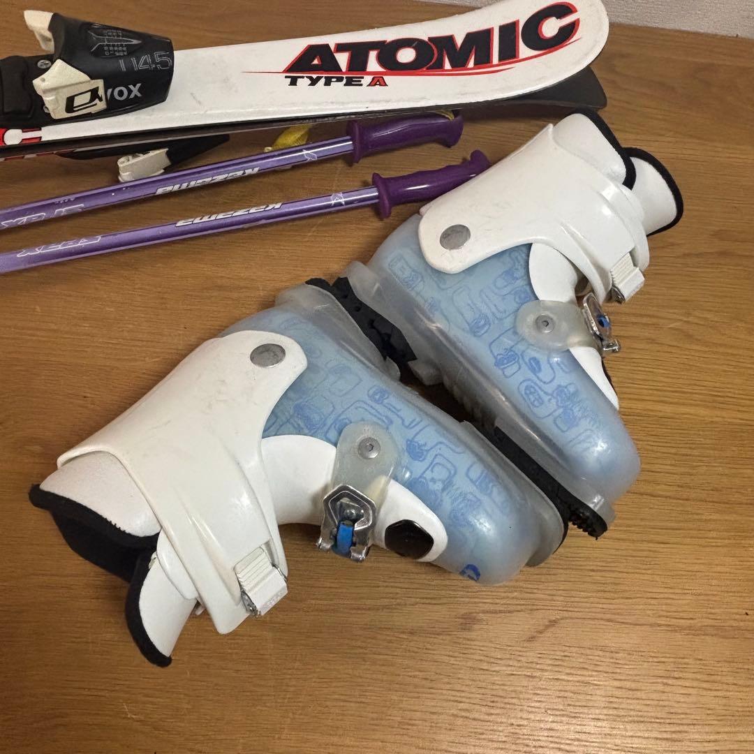 ジュニアスキーセット　ストック付　Atomic 90cm 20-20.5cm