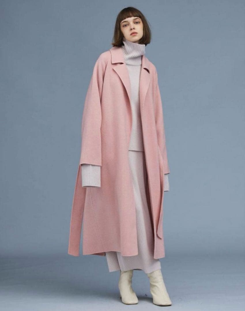 名品✨N.O.R.C ウールリバーコートピンク