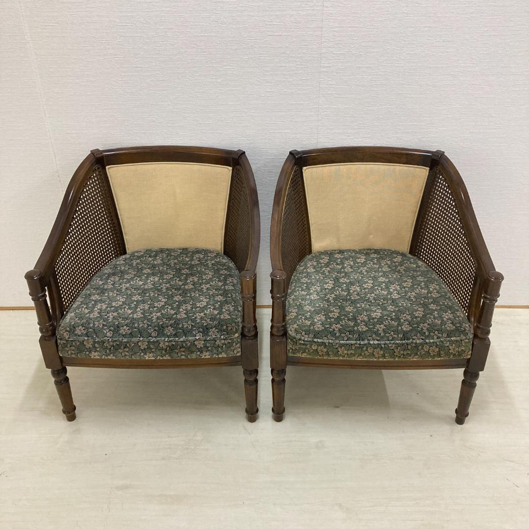 【カリモク】コロニアル　一人掛けソファ　シングルソファ　椅子　２脚セット