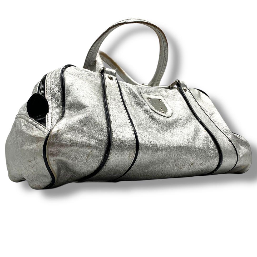 ドルチェアンドガッバーナ　ユニセックス　シルバー ボストンバッグ ラージレザー