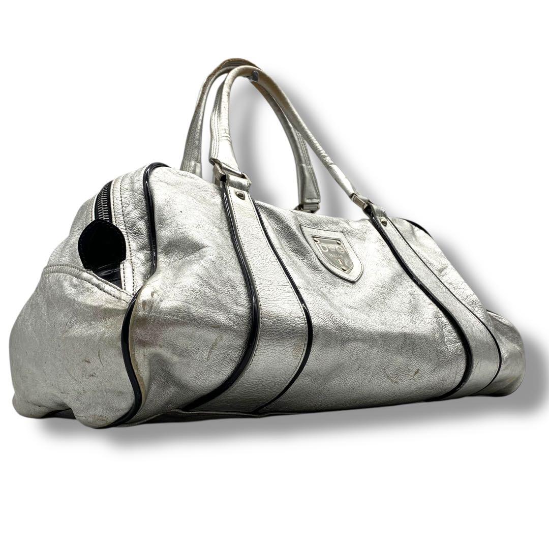 ドルチェアンドガッバーナ　ユニセックス　シルバー ボストンバッグ ラージレザー