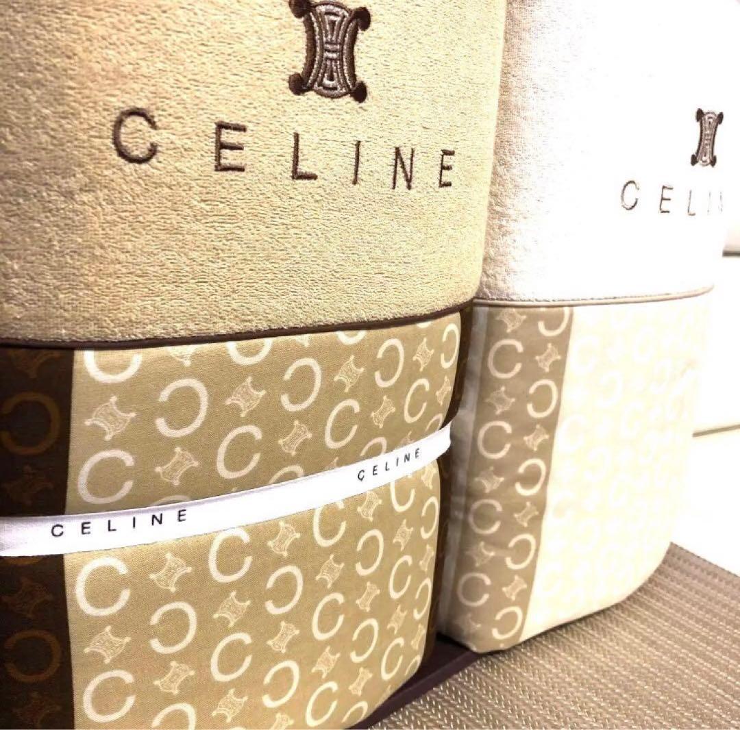 CELINE 掛け布団セット ベージュ　ブラウン　ペア　合繊肌掛けふとん
