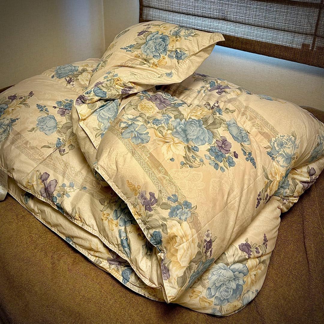 西川 羽毛掛けふとん シングル(約1500×2100mm)・ピンク