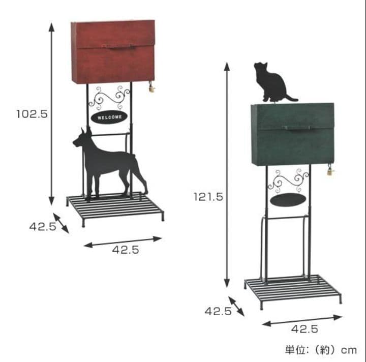 cM41L【未使用品】 スタンドポスト キャット 郵便ポスト