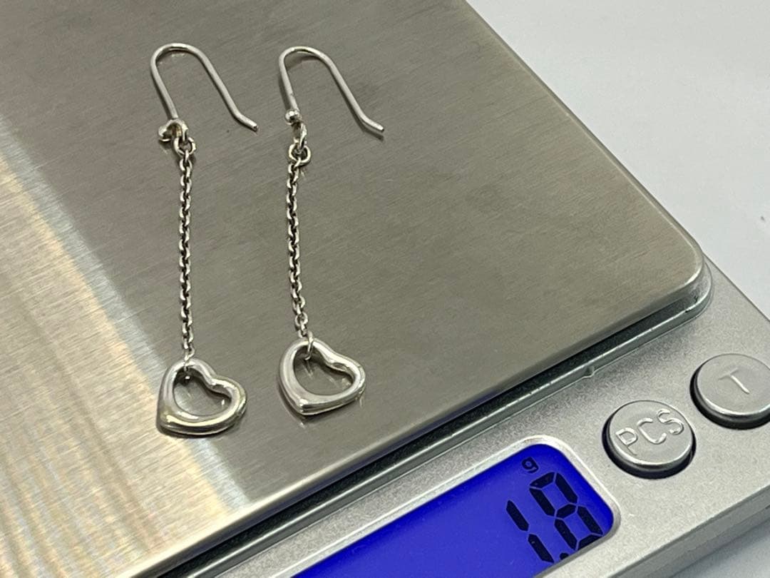 h600 ティファニー　オープンハート　ドロップ　フック　ピアス　シルバー925