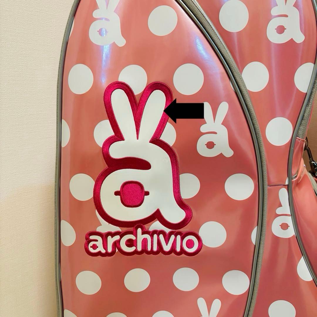 archivio ピンク ドット ゴルフバッグ ギャディバッグ