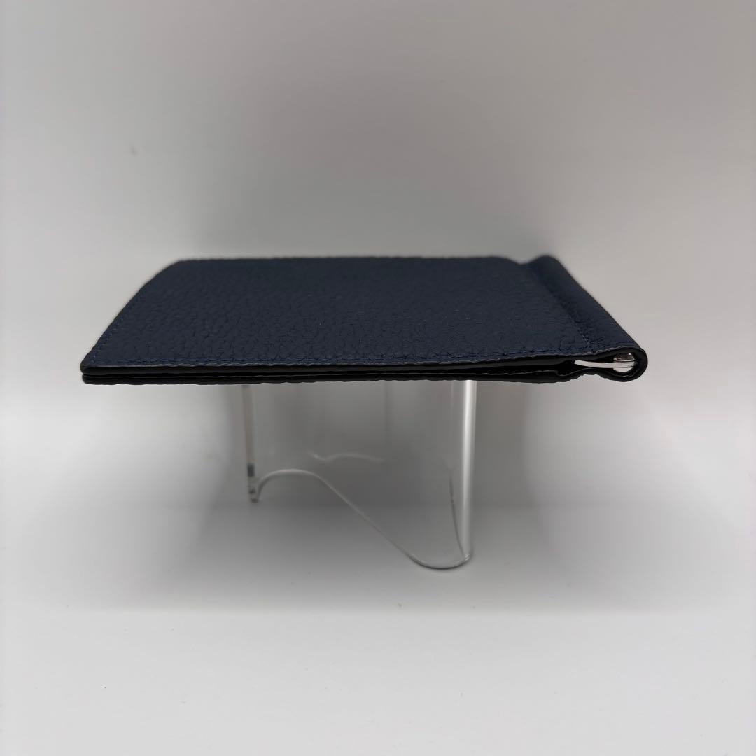 BONAVENTURA 二つ折り財布　マネークリップ　ネイビー　コンパクト　財布