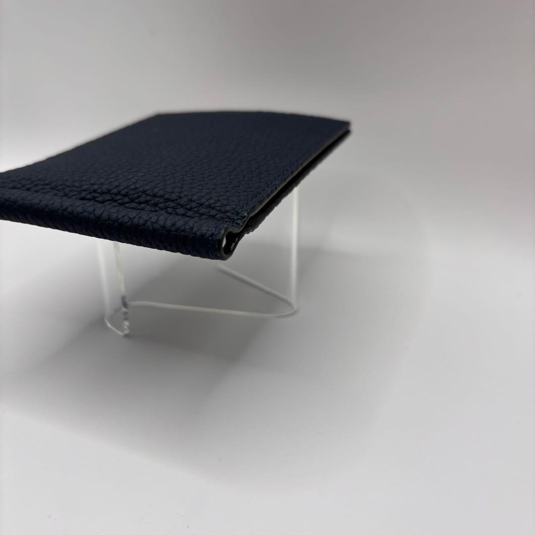 BONAVENTURA 二つ折り財布　マネークリップ　ネイビー　コンパクト　財布