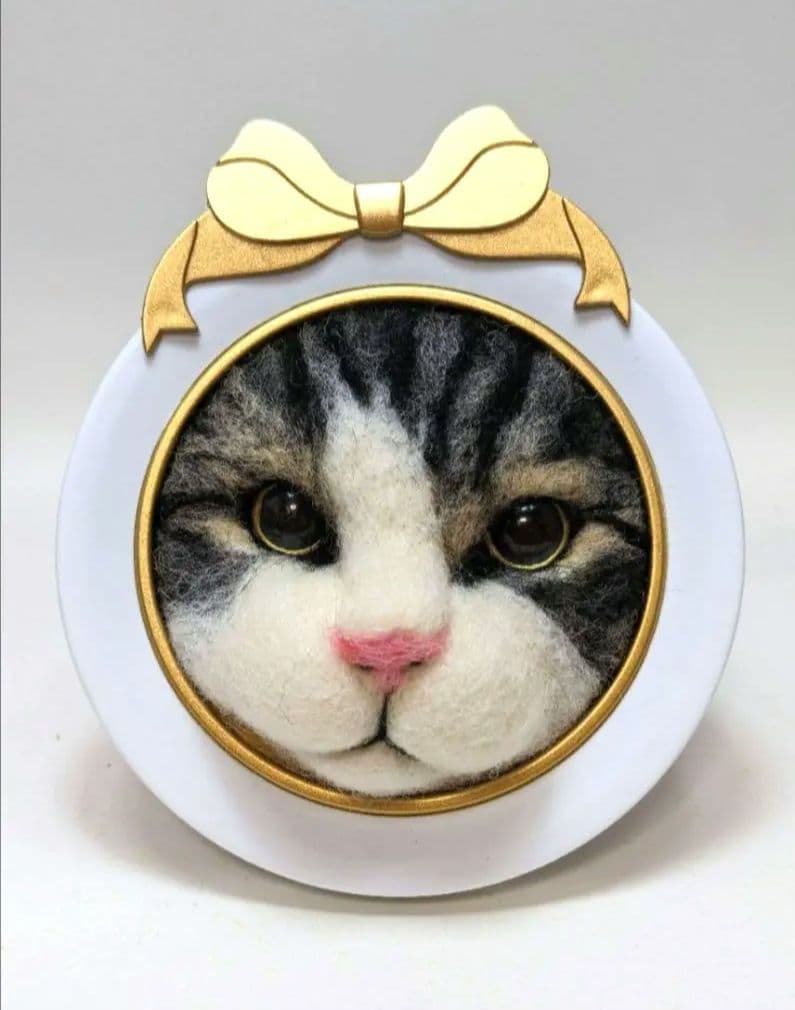 お写真からオーダーメイドおヒゲ刺し　羊毛フェルト