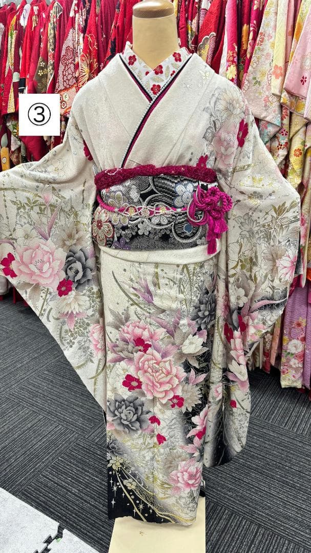 ミケにゃん様　振袖9点フルセット、小物セット【369】