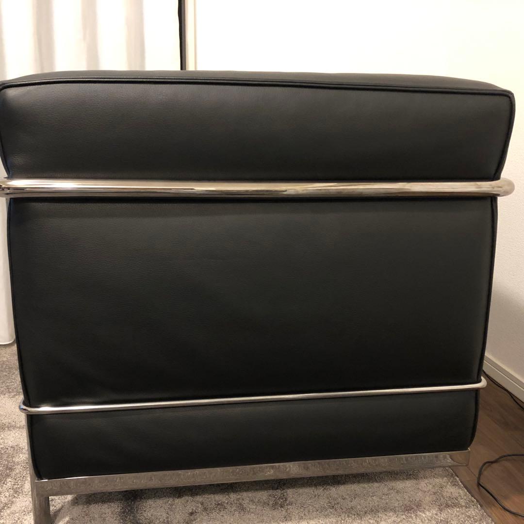 美品 LC2 黒レザー クロームフレーム カッシーナ正規品 ルコルビジエ