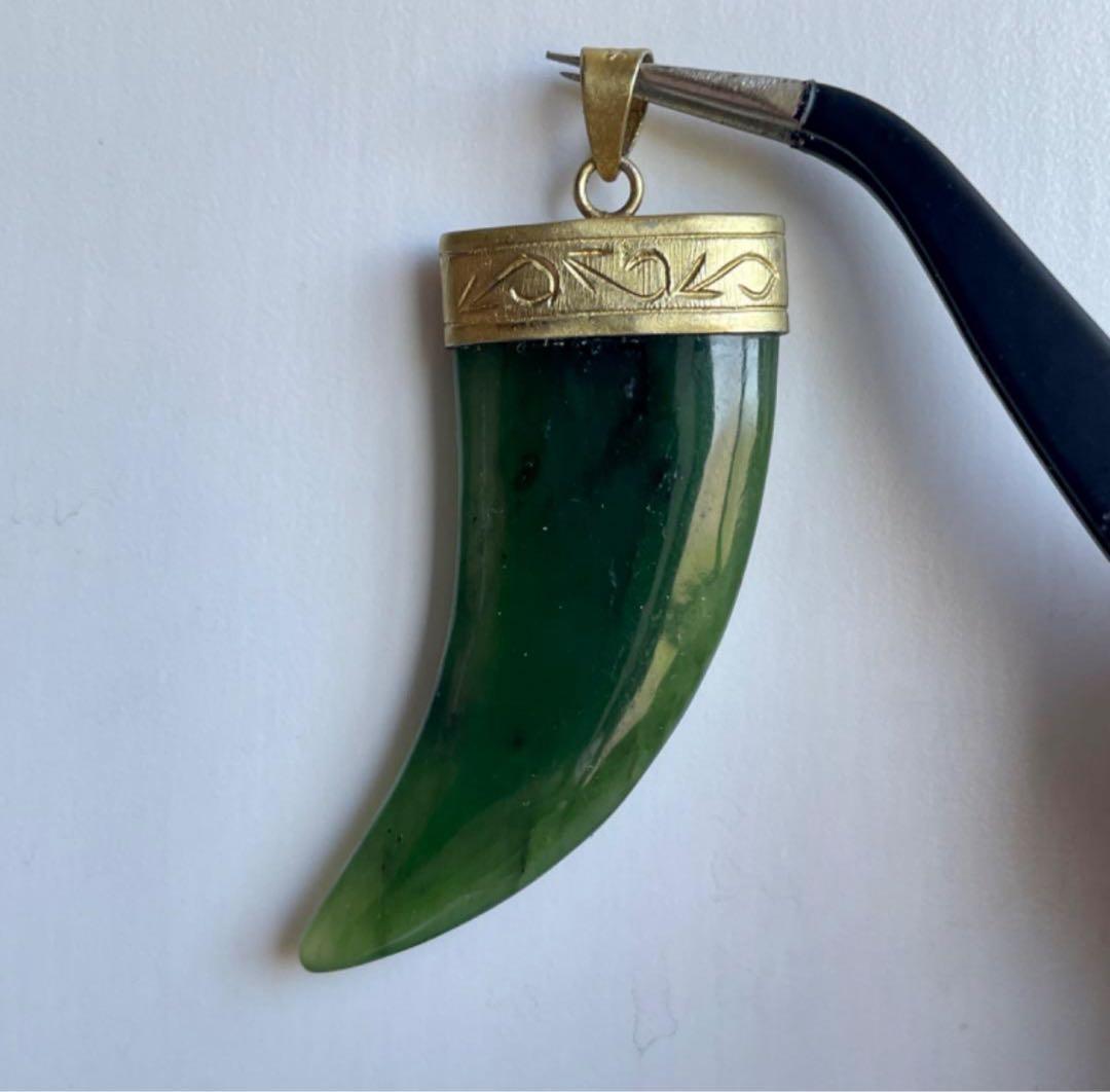 天然翡翠5K刻印ヴィンテージペンダントトップ