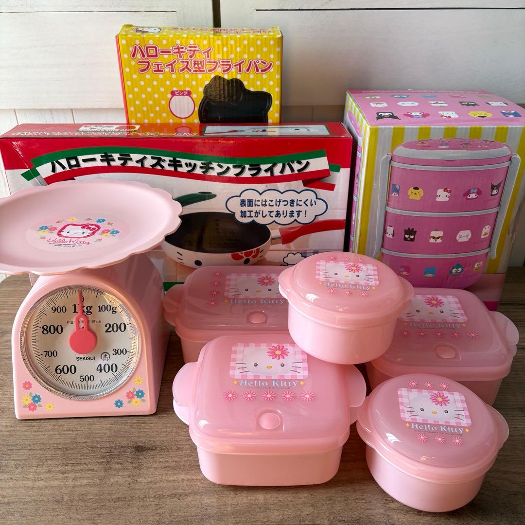 ハローキティ 調理器具　フライパン　秤　保存容器　ランチボックス　レトロ