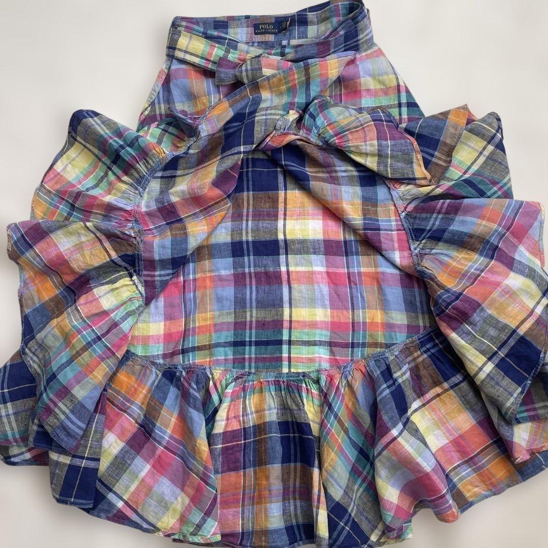 PORO RALPH LAUREN＊チェックフリルラップスカート＊森泉さん着用