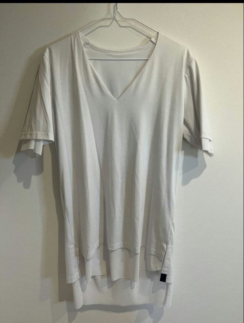 桜井着 キリュウキリュウ Vネックレイヤードカットソーシャツ M 白黒