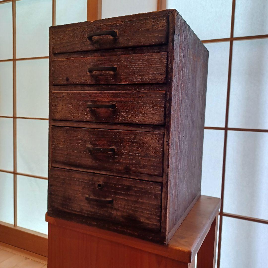桐材 ５杯小引き出し　抽斗 書類棚 収納棚 箪笥 古家具 古道具 アンティーク