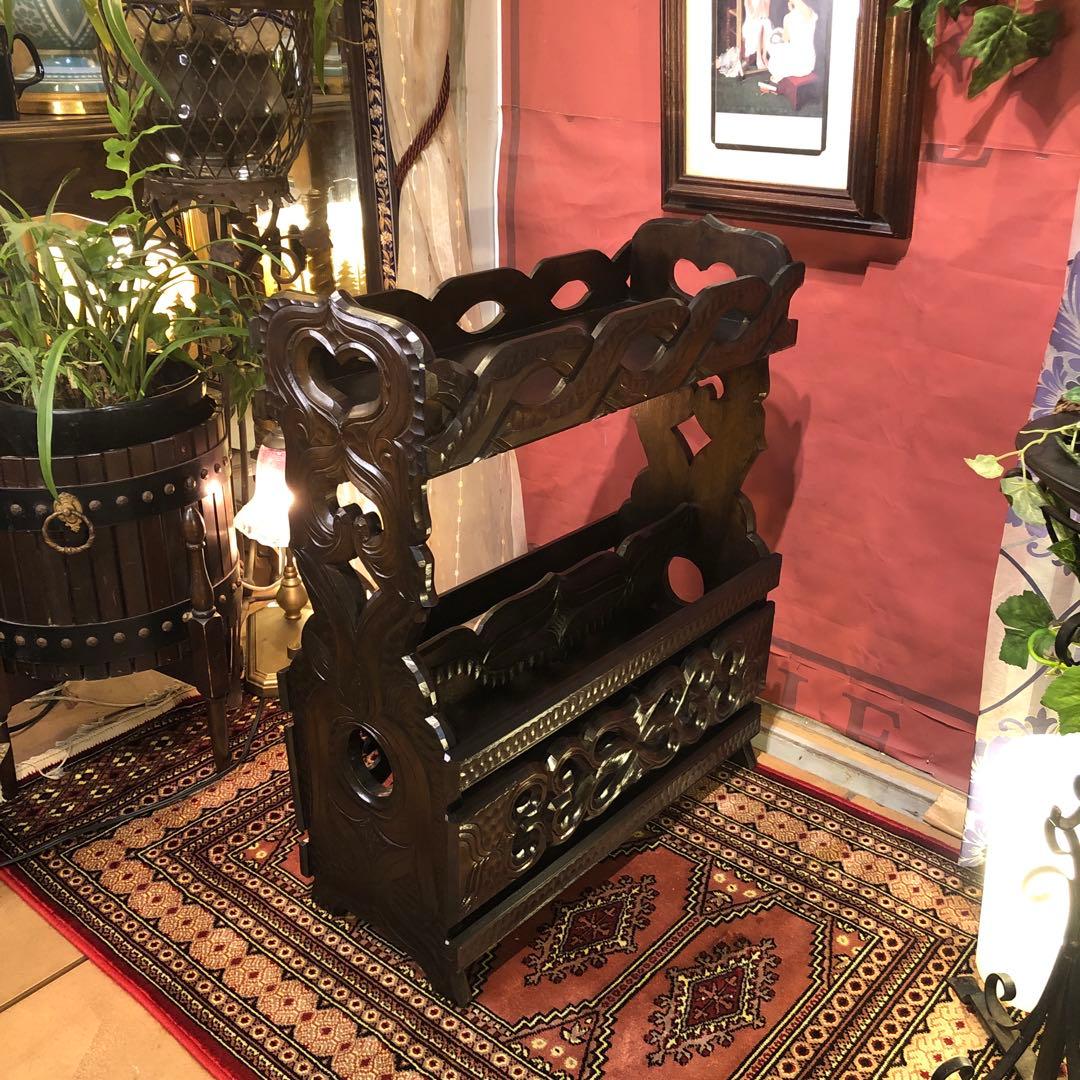 もっち 70’s ヴィンテージ 職人技アンティーク　ラック　サイドテーブル