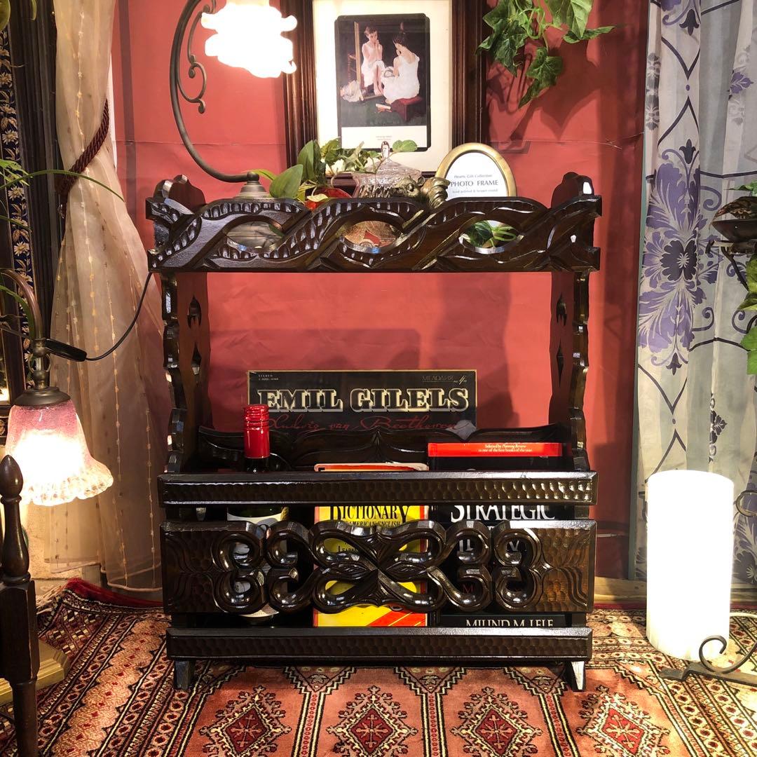 もっち 70’s ヴィンテージ 職人技アンティーク　ラック　サイドテーブル