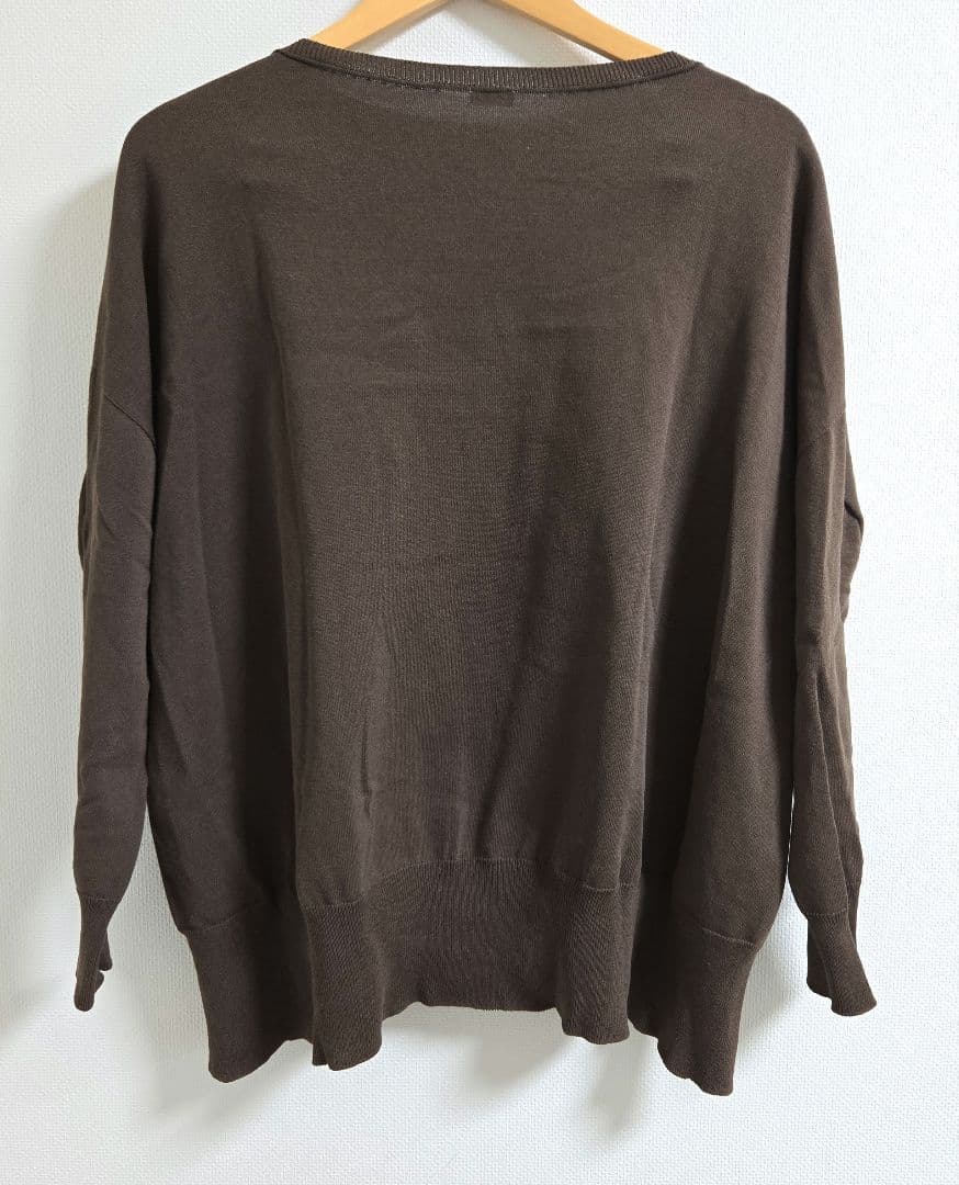 IENA コットンストレッチNEOワイド長袖プルオーバー　ブラウン