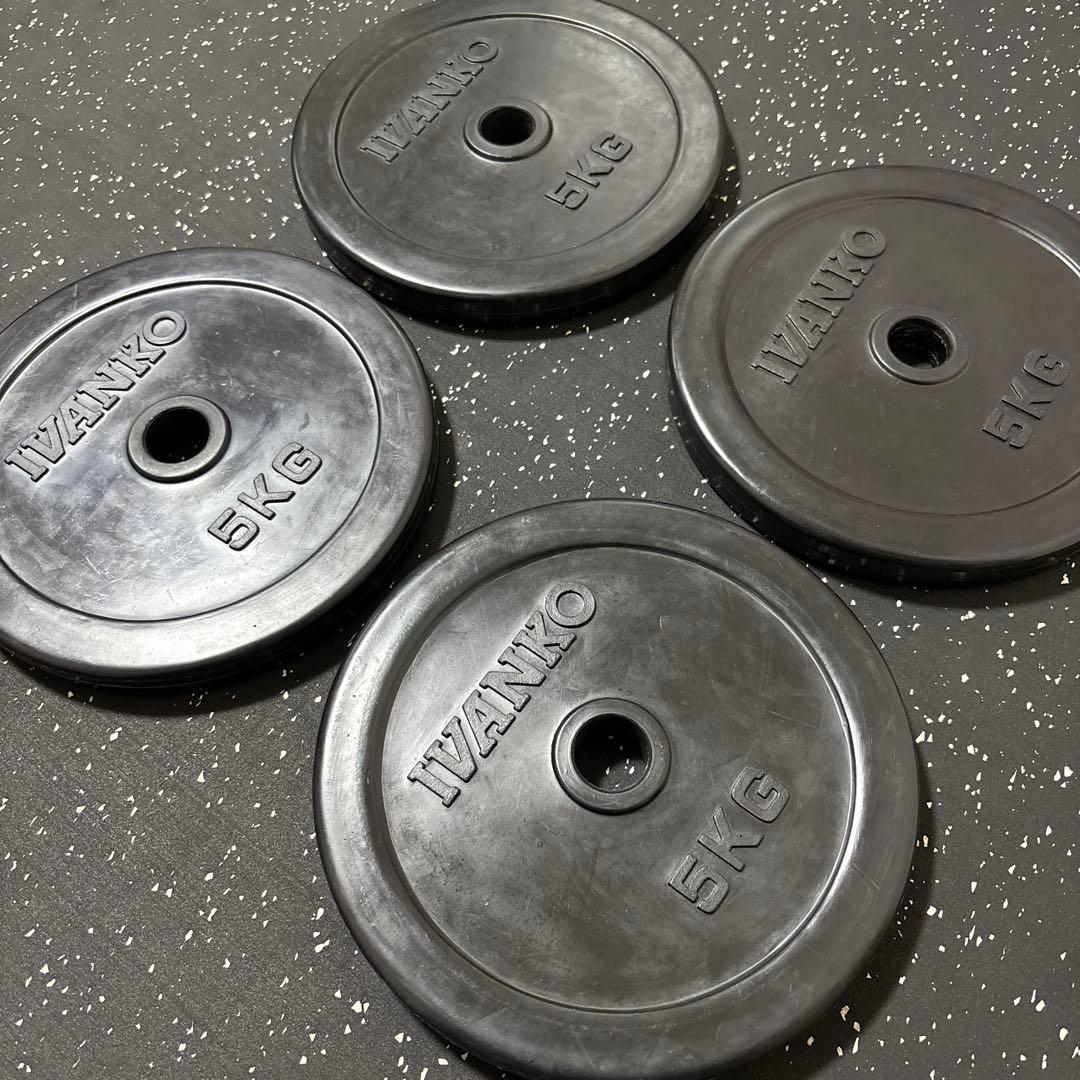 IVANKO ラバーダンベルプレート 5kg 4枚セット Φ28mm ③