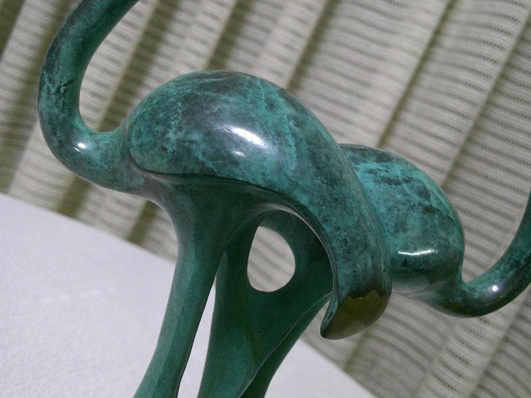 アンティーク モダン 【ブロンズ像 フラミンゴ】 デコアート 20cm 2kg