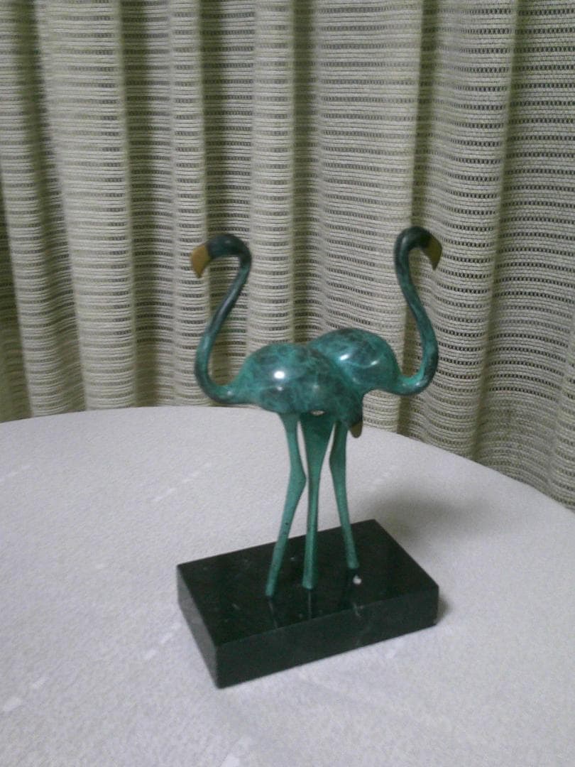 アンティーク モダン 【ブロンズ像 フラミンゴ】 デコアート 20cm 2kg