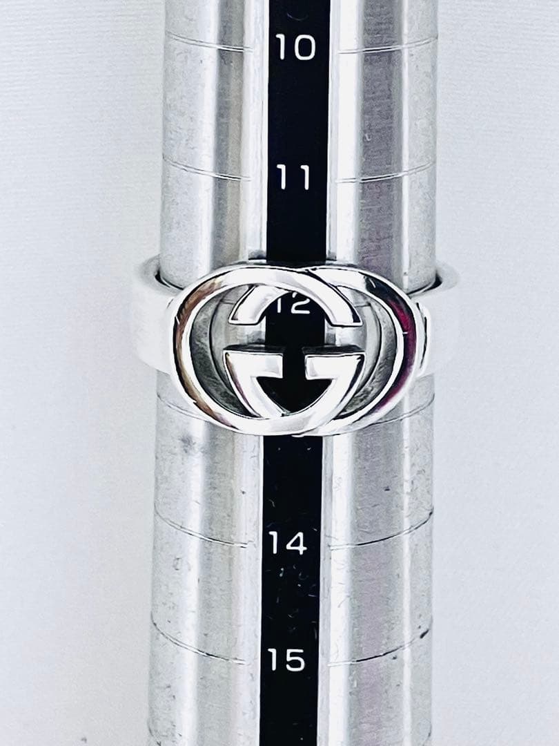 【超美品】GUCCI WGリング13号（実寸12号）指輪 男女兼用 SV925