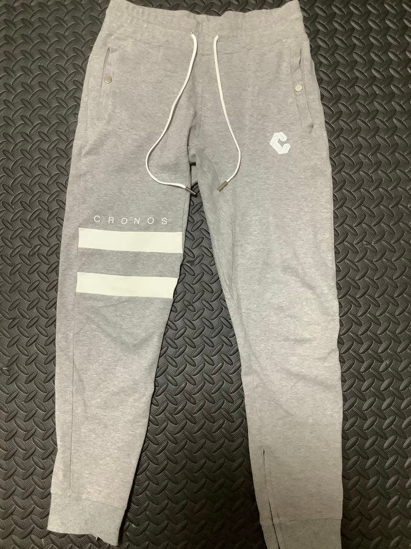CRONOS グレー ストライプパンツ Lサイズ