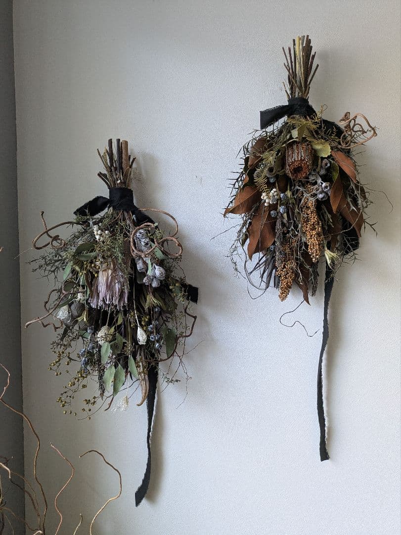 ドライフラワー　スワッグ　インテリア　プロテア