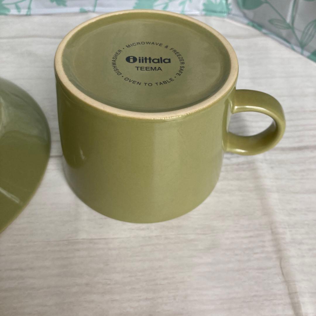 未使用　 TEEMA オリーブグリーン　カップ＆ソーサー　プレート
