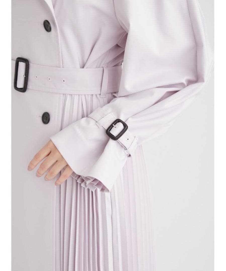 プリーツデザイントレンチコート アイボリー 38 セルフォード