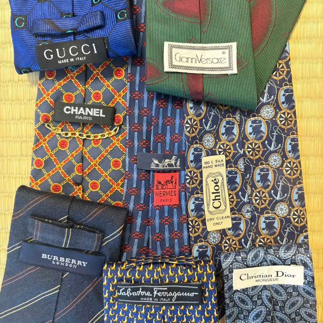 ハイブランドネクタイ 50本セット 全てシルク シャネル エルメス まとめ売り