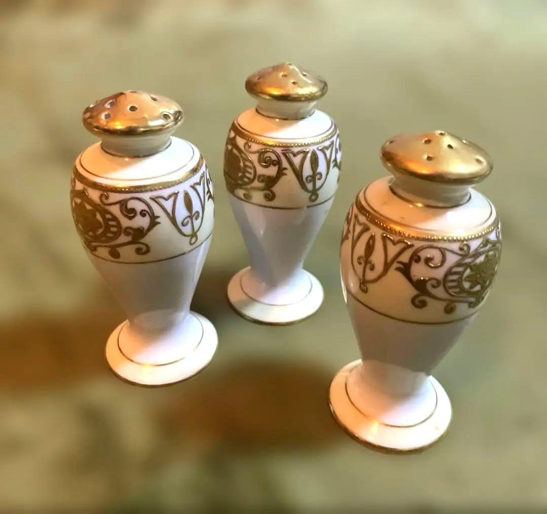 希少！オールドノリタケOLD NORITAKEソルトペッパー調味料薬味金彩