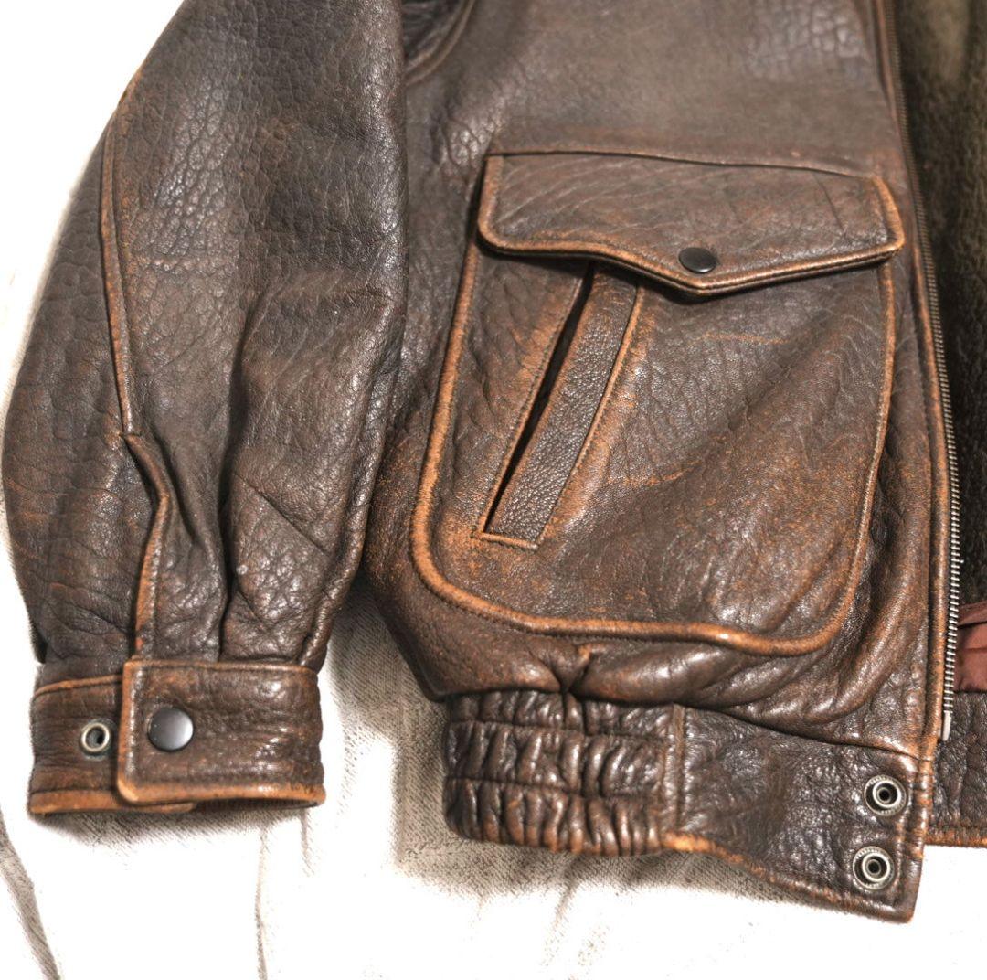 【雰囲気抜群】羊革 レザー A-2 G-1 フライトジャケット 空軍