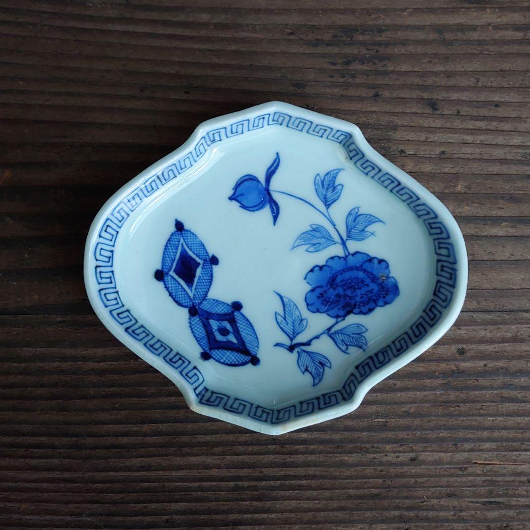 【ご成約】古伊万里 染付 松川菱形 豆皿 2枚 骨董 アンティーク
