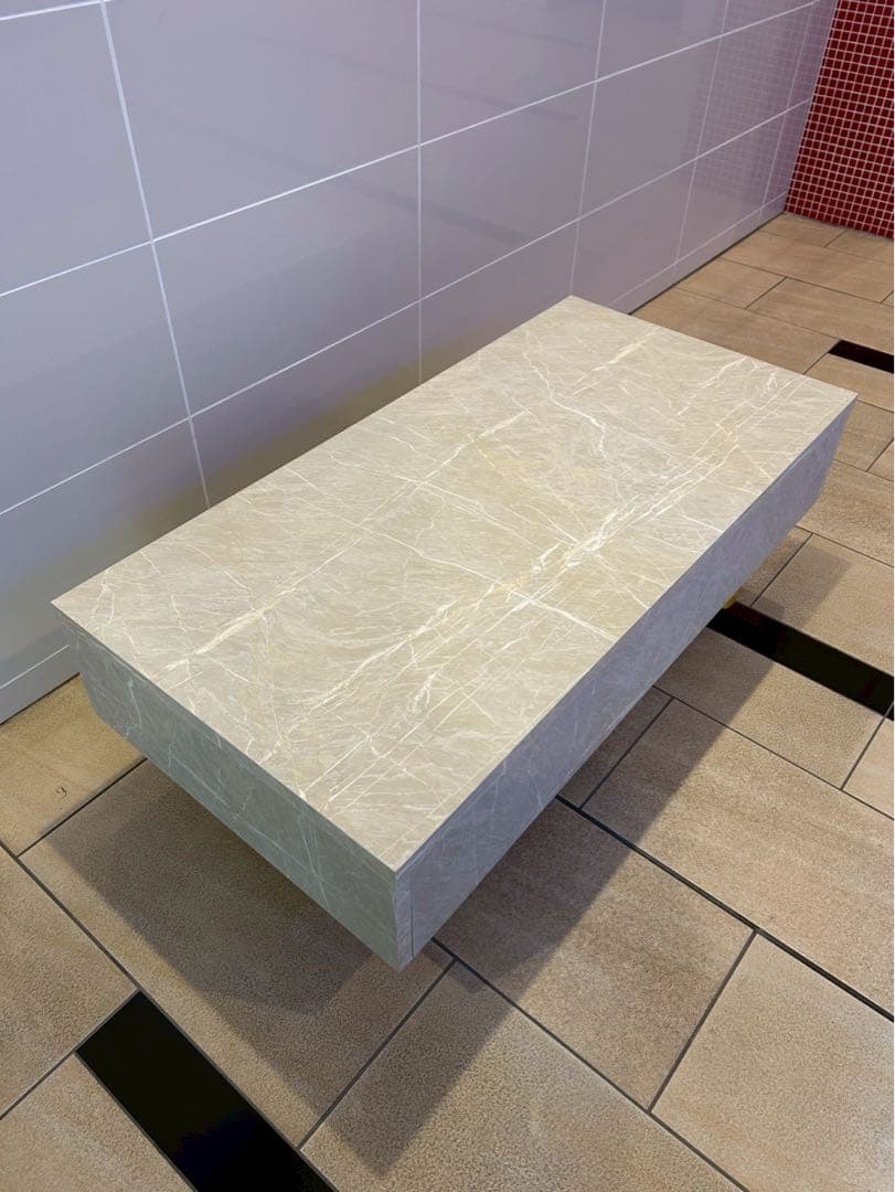 LOWYA センターテーブル ストーン調 120x60(長方形)ホワイト