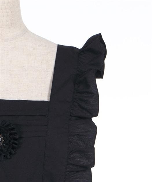 272◇カメオブローチフリルエプロン 黒 axes femme アクシーズ