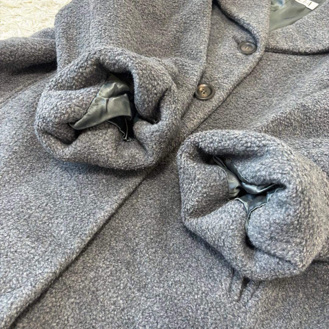 MARELLA✨チェスターコート　モヘヤウール　ボア　テディベアM ダークグレー