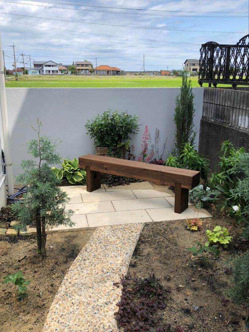 幅170cmフラワーガーデンどっしりベンチ☆防腐処理