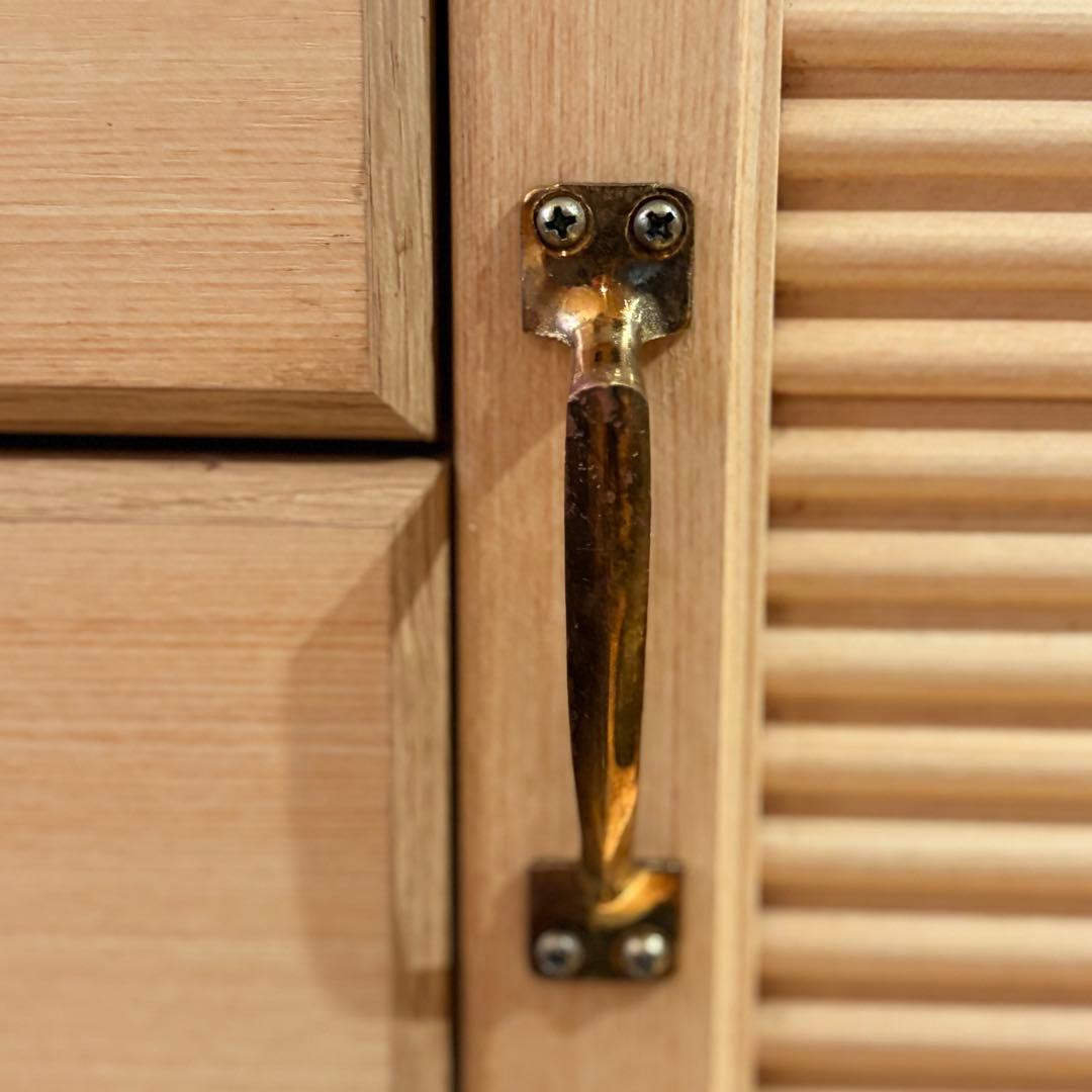 【 フランス 調 ビンテージ 木製 チェスト】真鍮取っ手 キャスター付き