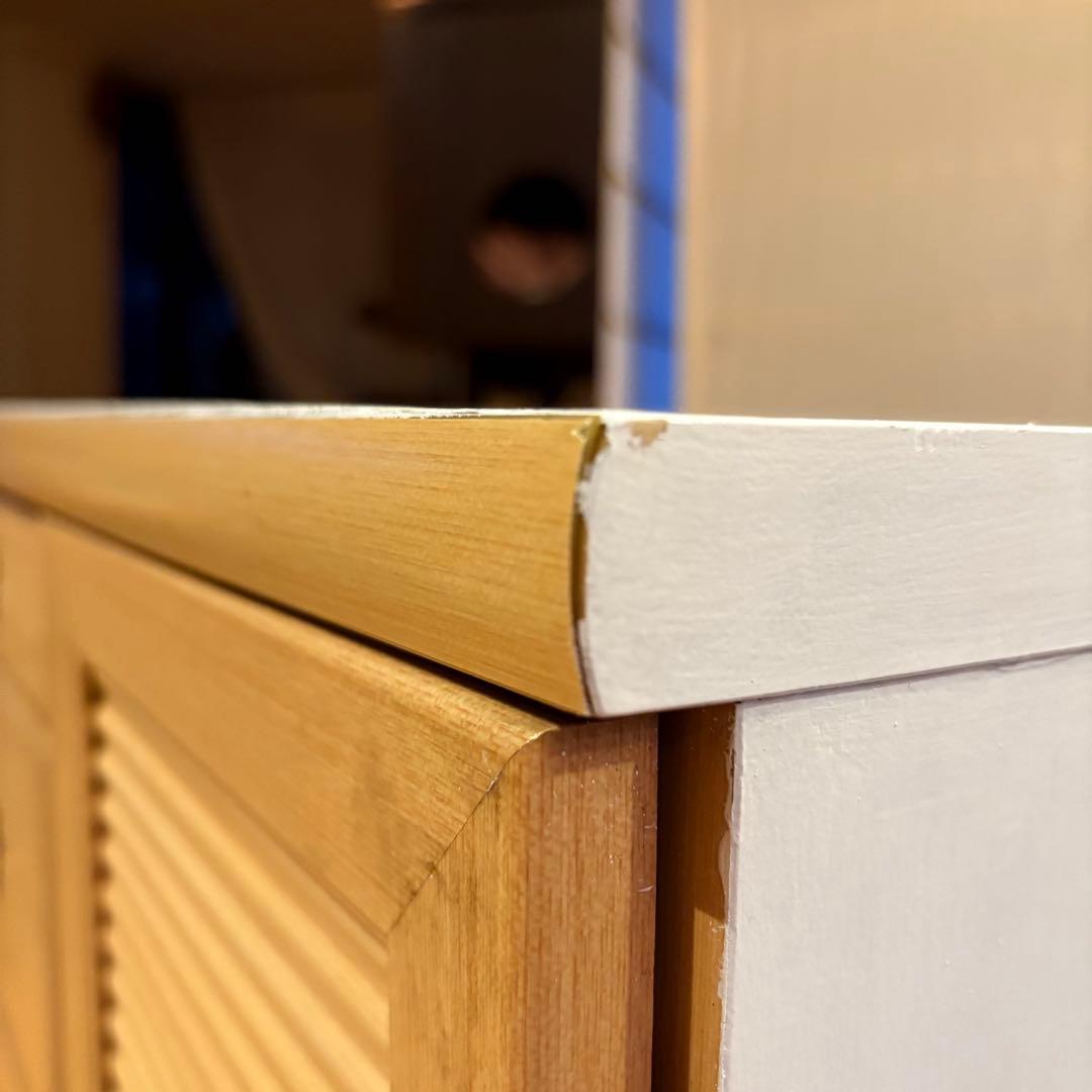 【 フランス 調 ビンテージ 木製 チェスト】真鍮取っ手 キャスター付き