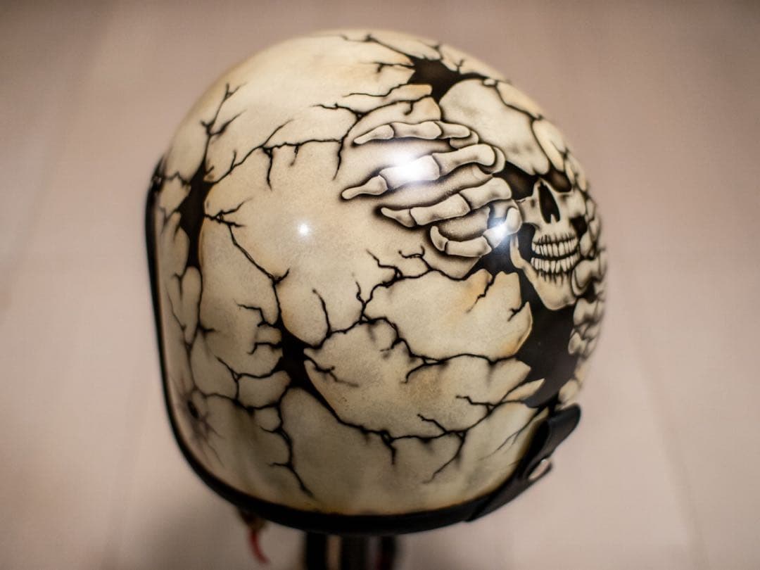 XL 極小帽体　500tx スモールジェット　アイボリーエイジング割れドクロ